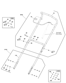 Handles And Controls Group Diagram and Parts List for 1696715-01-1022E 2019 Briggs and Stratton Snow Blower